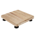 Hobby Lobby Wood Display Riser with Black Feet, Square Platform, Natural Grain Finish, Fall Christmas Accent for Display on Table Countertop Mantel Entryway Wedding Party Centerpiece (Large - 8.13")
