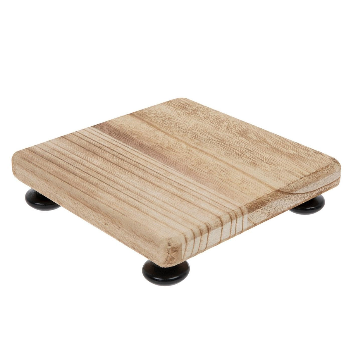 Hobby Lobby Wood Display Riser with Black Feet, Square Platform, Natural Grain Finish, Fall Christmas Accent for Display on Table Countertop Mantel Entryway Wedding Party Centerpiece (Large - 8.13")