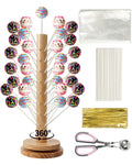 Wood Cake Pop Stand Kit 48 Holes with Spinning Base Wooden Set 1