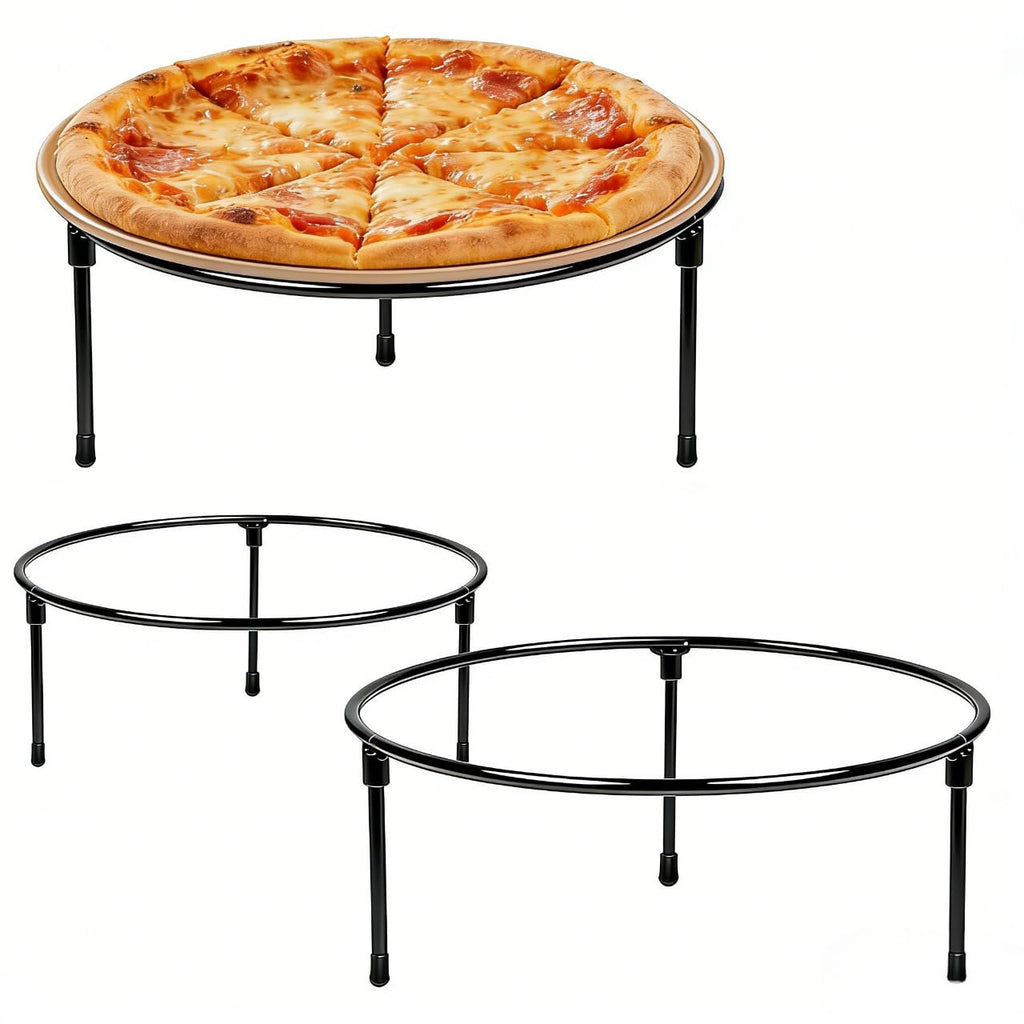 3 Pcs Black Metal Wire Pizza Pan Holder, 3 Size Pizza Stand