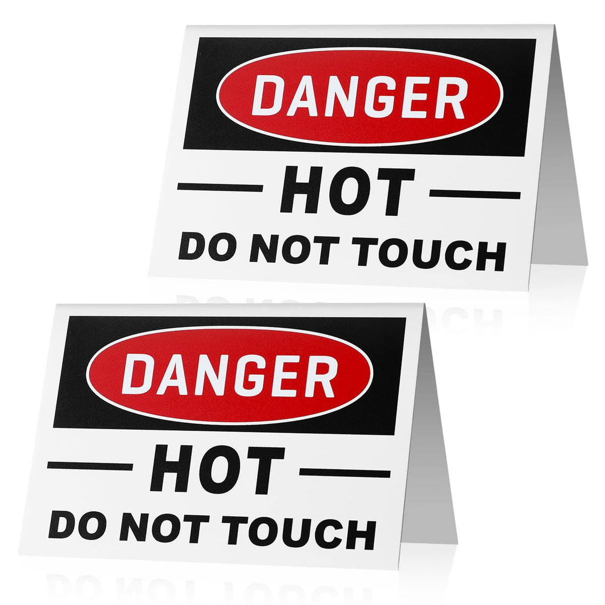 2 Pcs Danger Hot Do Not Touch Warning Signs, 5x3.5" Aluminum 2