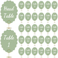 31 Set Table Numbers 1-30 with Stands Wedding,Sage Green Sage Green