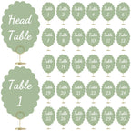 31 Set Table Numbers 1-30 with Stands Wedding,Sage Green Sage Green