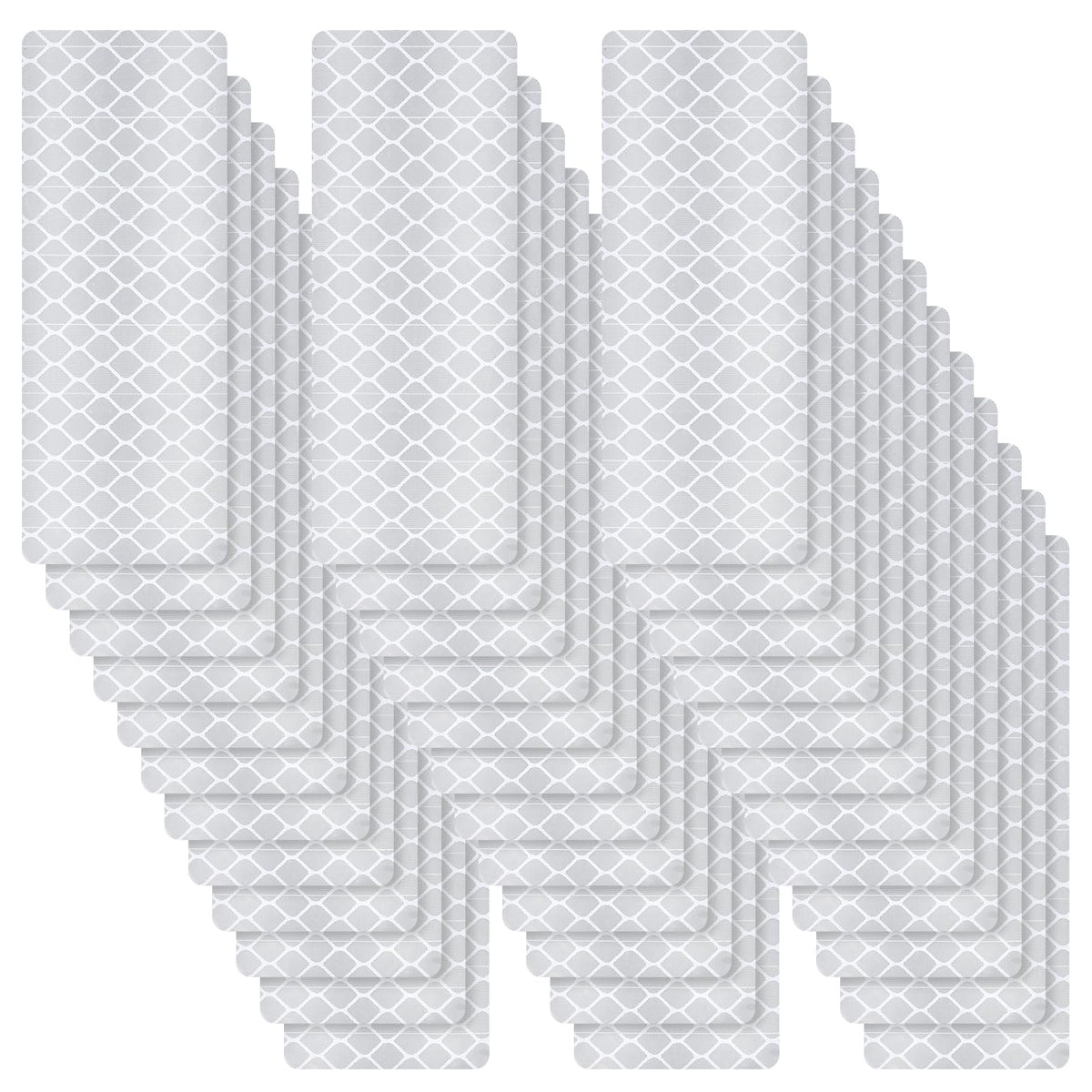 Lusofie 60 Pcs Reflective Stickers High Visibility Reflective Tape Safety Reflectives Strips Waterproof Reflector Tape for Bicycles Cars Motorcycles Helmets and Mailboxes,1.2 x 3.15 Inch(White) White