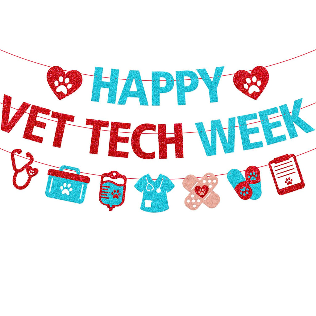 Happy Vet Tech Week Banner, Veterinary Technician Appreciation Decor