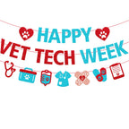 Happy Vet Tech Week Banner, Veterinary Technician Appreciation Decor