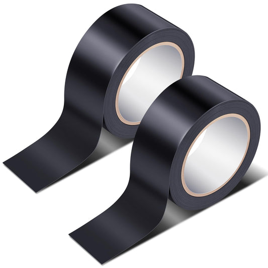Pangda 2 Rolls Dance Floor Vinyl Tape 36 yd x 2 in Durable Tape Splicing Strong Adhesion No Residue for Gym Dance Room Restaurants Kitchen Floor Safety Marking(Black) Black