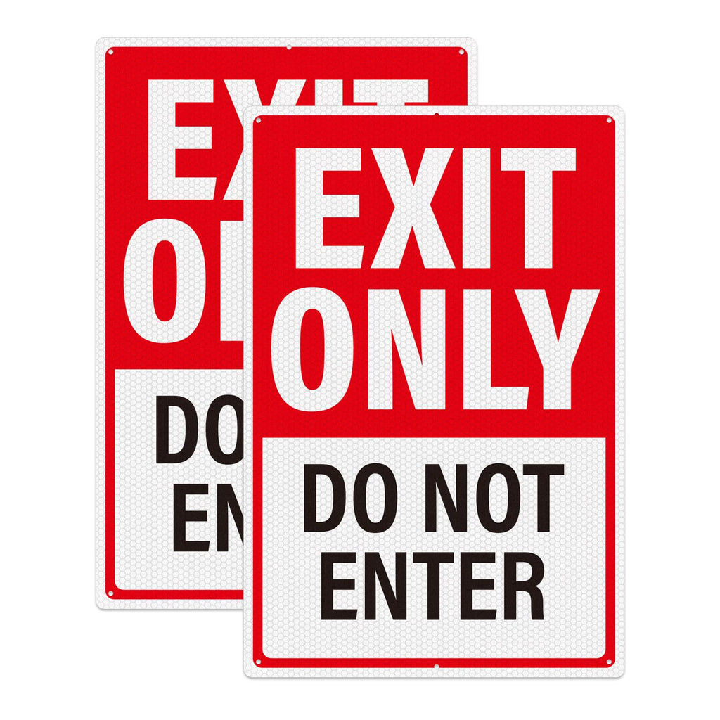 2Pack Exit Only Do Not Enter Sign 18"×12" Engineer Grade Reflective