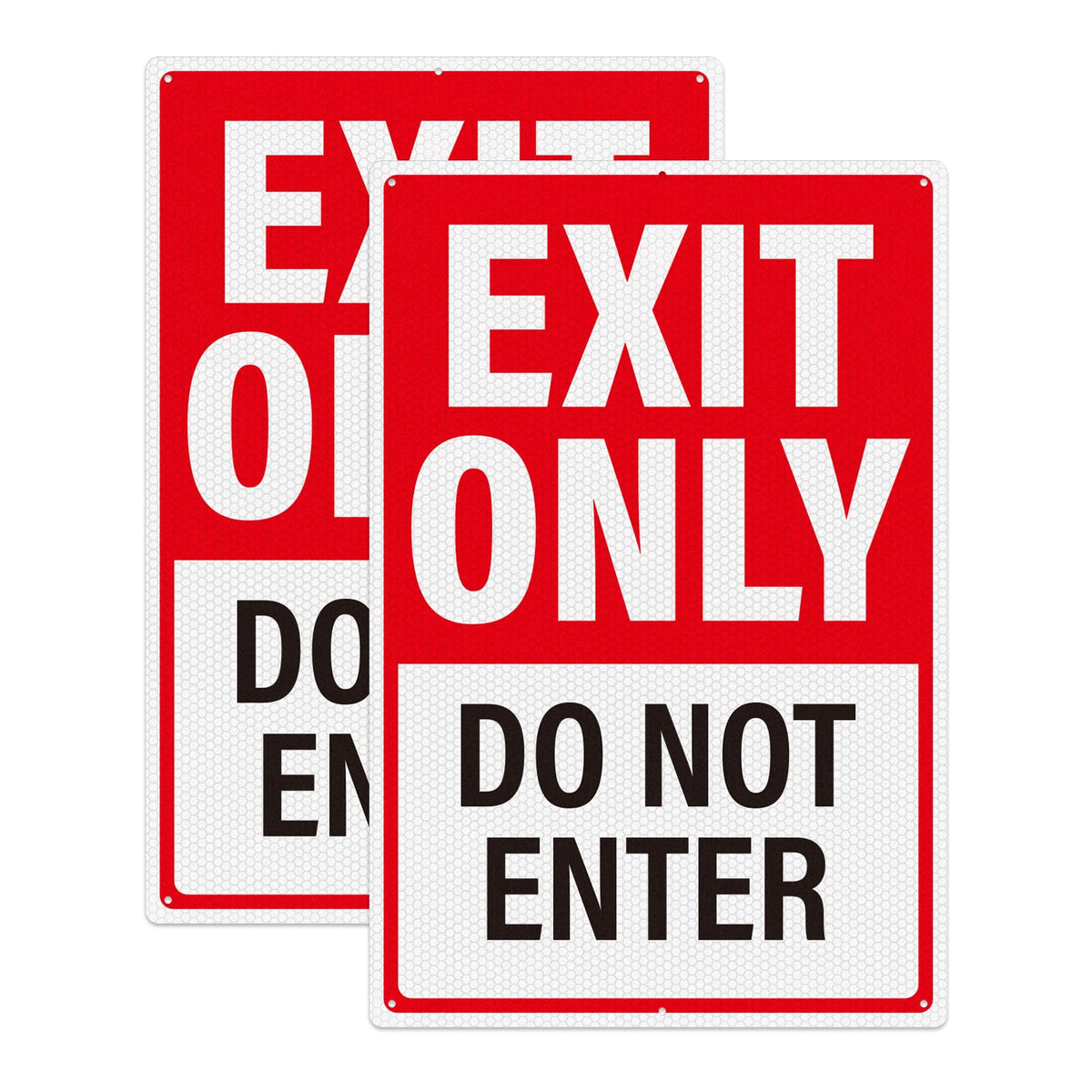 2Pack Exit Only Do Not Enter Sign 18"×12" Engineer Grade Reflective