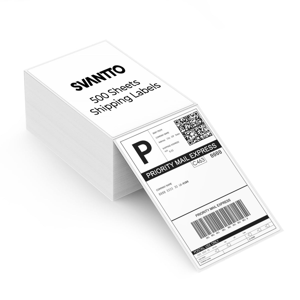 SVANTTO 4x6 Thermal Labels, Strong Adhesive and Perforated Shipping Labels, Thermal Printer Labels for Mailing Postage Address（500Pcs/Stack） 500 Labels