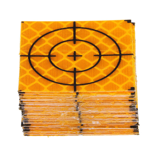 HARFINGTON 30pcs Survey Reflector Sheets 30mm x 30mm Self-Adhesive Surveying Target Mark Sticker Total Station Reflective Sheet Tape for Ship Inspection Tunnel Measure, Yellow 30