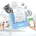 iDPRT Mini Sticker Portable Printer with 1 Roll Sticker Paper Blue-white