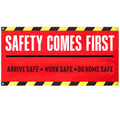 Peryiter 1 Pcs 4 x 2 ft Safety First Banner Vinyl Sign for Workplace