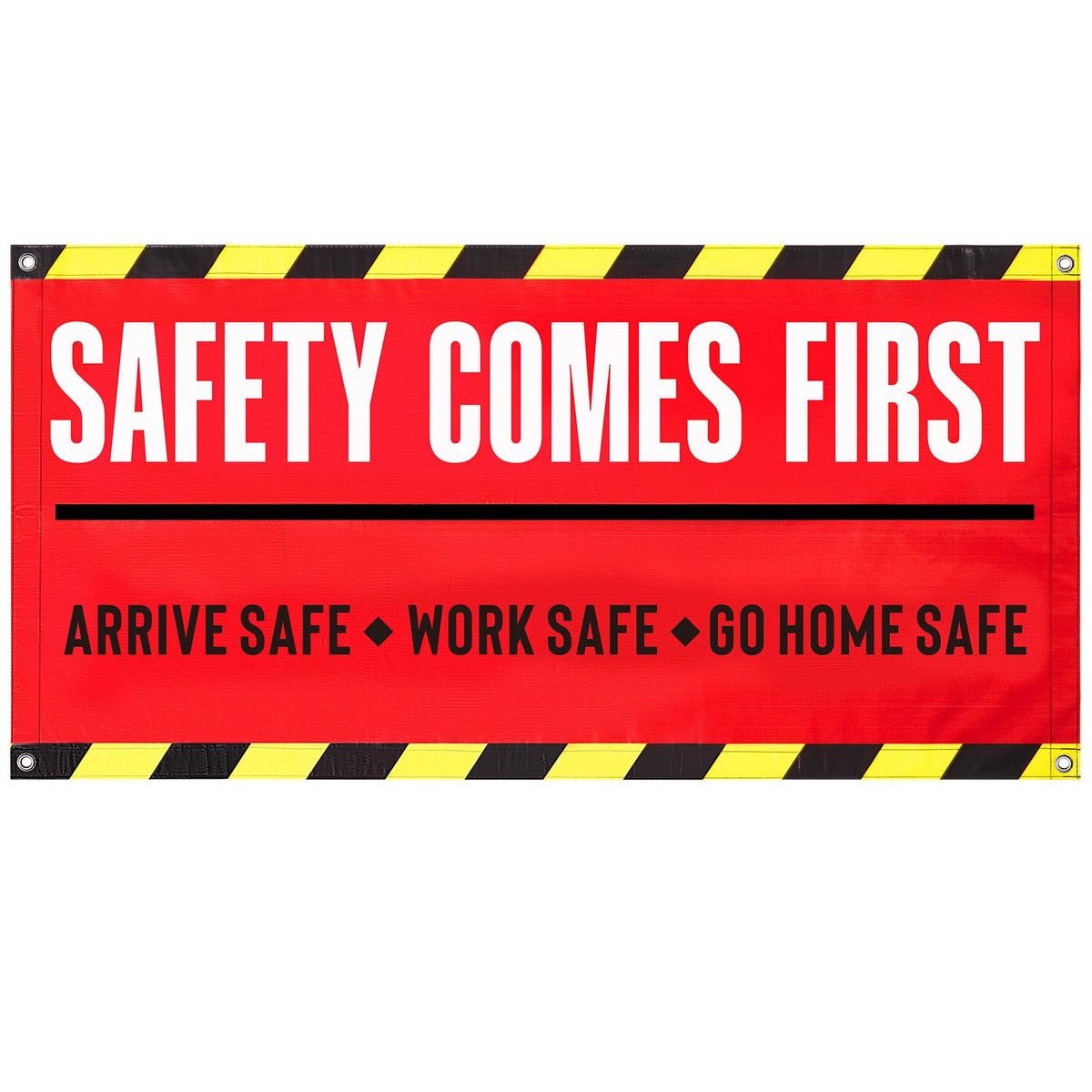 Peryiter 1 Pcs 4 x 2 ft Safety First Banner Vinyl Sign for Workplace