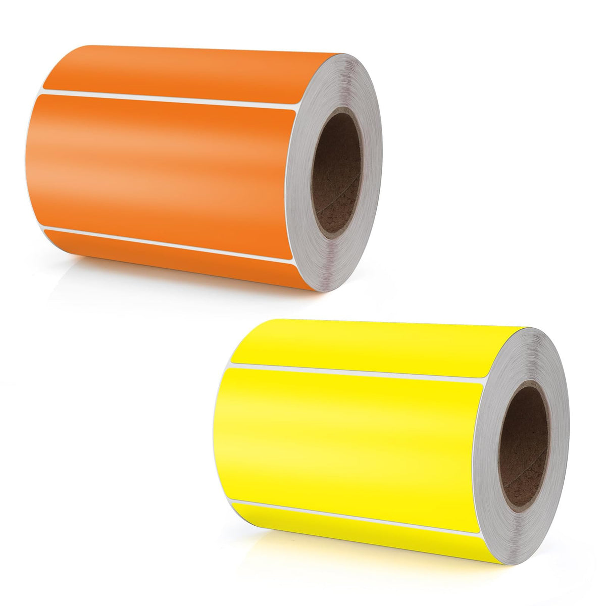 Orange & Yellow Rectangle Stickers 4 x 2 Inch Color Coding Labels Vinyl Roll Self-Adhesive Waterproof Removable 1000 PCS