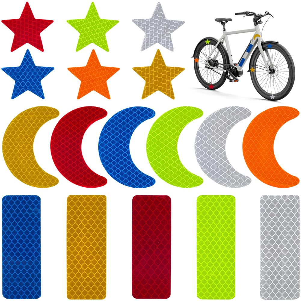 37Pcs 3 Styles PET Reflective Stickers Adhesive Reflector Strips Waterproof ty Warning Tape Night Visibility Decals Auto Accessories for Car Bicycle Motorcycle Helmet 3.15 x1.18 Inch