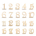 Wedding Table Numbers 1-20, Wooden Reusable Tabletop Signs with Stand for Wedding Reception Banquet Anniversary Party Birthday Bridal Shower Hotel Bar Restaurant Farmhouse Decorations