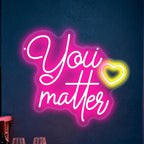 You Matter Neon Sign Motivational Positive Quote LED Wall Decor-14.8"x13.4" You Matter