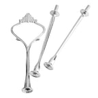 Cake Plate Stand Handle, Zinc Alloy Material, Ice Color, Multi Tiers Cake Tray, Fruit Tray Stand Holder, for Birthday Party, Anniversary or Daily Use (Three-layer small crown silver) Three-layer small crown silver
