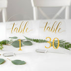 Kifmurase 30 Sets Gold Wedding Table Numbers Clear Number Display Stand