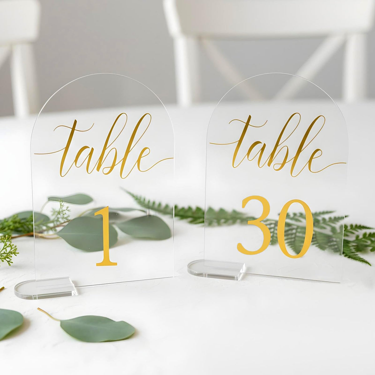 Kifmurase 30 Sets Gold Wedding Table Numbers Clear Number Display Stand