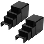 Chuangdi 20 Pcs Acrylic Display Risers, Black Plastic Product Stand Large Set