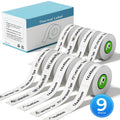 9 Rolls Compatible with Nelko P21,NDYIN N12,ORGSTA S001 Label Maker Tape 9