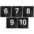 Yaocom 4"x4" Black Exam Room Number Sign Numbers 6-10 Braille for Offices Black/White