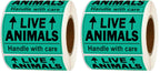Remarkable Live Animals Please Handle with Care Stickers,2 X 3 Inch Fluorescent Fragile Shipping Label Stickers for Shipping and Packing (250 Adhesive Labels) (Pack of 2) 2 X 3 inch (Pack of 2)