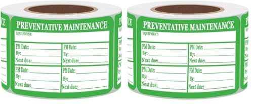 Preventative Maintenance Stickers Labels,3x2 Inch Green Self Laminating Preventative Maintenance Inspection Safety by/Date/Next Due Vinyl Stickers (200 Pcs) (Pack of 2) 3x2 Inch (Pack of 2)