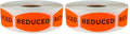 Two packs of oval adhesive grocery store food labels, .75 x 1.375 inches, for shipping and handling, by 