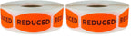 Two packs of oval adhesive grocery store food labels, .75 x 1.375 inches, for shipping and handling, by 