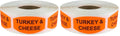 All-purpose oval food labels for turkey and cheese, 0.75 x 1.375 inches, adhesive stickers, pack of 2 for grocery store use