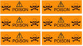 Danger Poison Stickers Labels,0.5 x 1.5 Inches Fluorescent Orange with Black Poison Safety Stickers 500 Labels on a Roll (Pack of 2) 0.5*1.5 inches (Pack of 2)