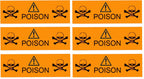Danger Poison Stickers Labels,0.5 x 1.5 Inches Fluorescent Orange with Black Poison Safety Stickers 500 Labels on a Roll (Pack of 2) 0.5*1.5 inches (Pack of 2)