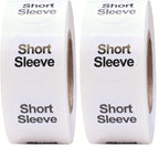 White circle short sleeve clothing size stickers , 0.75 inch adhesive labels for retail apparel, pack of 2