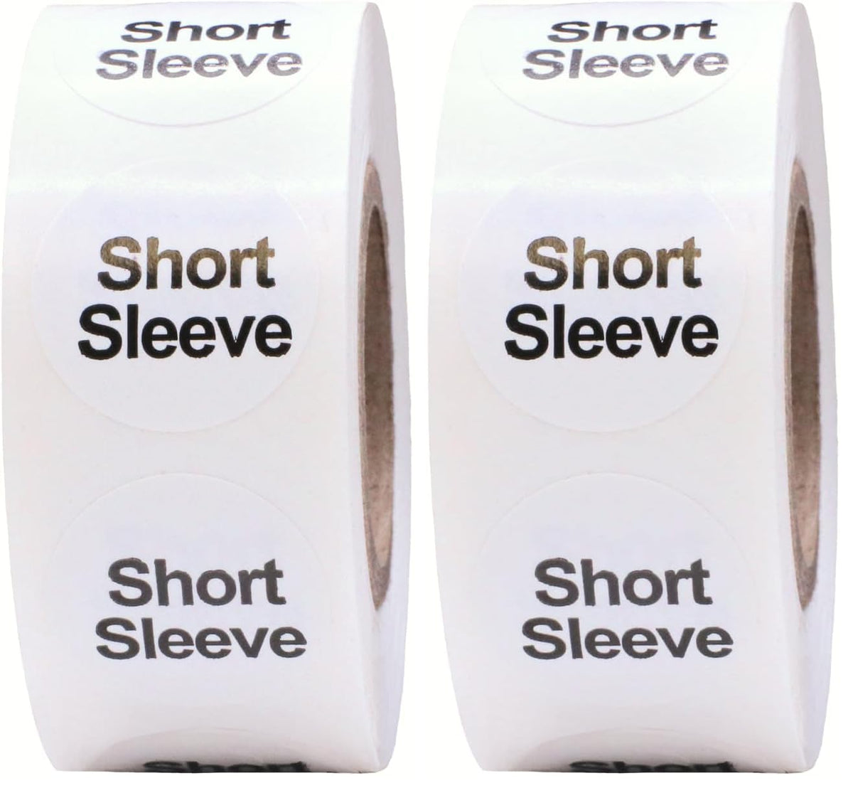 White circle short sleeve clothing size stickers , 0.75 inch adhesive labels for retail apparel, pack of 2