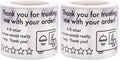 Thank you for your order 5-star food delivery labels, 1.5 x 2.5 inch shipping & handling stickers, pack of 2 