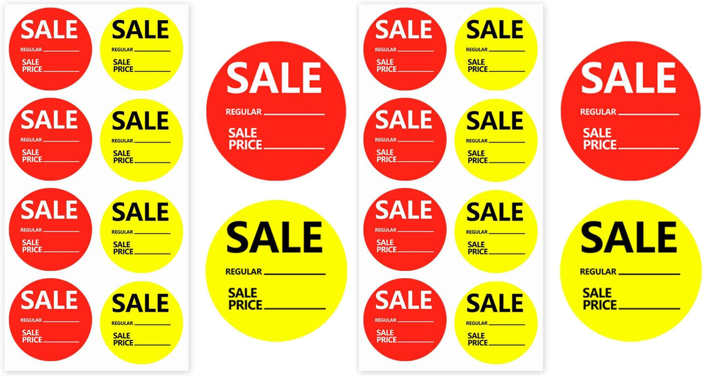 Regular Price Stickers,2 Inch Sale Price Sticker,Red Yellow Price Stickers for Retail Store,504 Pcs/Pack (Pack of 2) Regular (Pack of 2)
