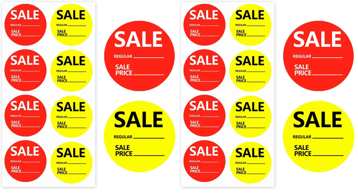 Regular Price Stickers,2 Inch Sale Price Sticker,Red Yellow Price Stickers for Retail Store,504 Pcs/Pack (Pack of 2) Regular (Pack of 2)