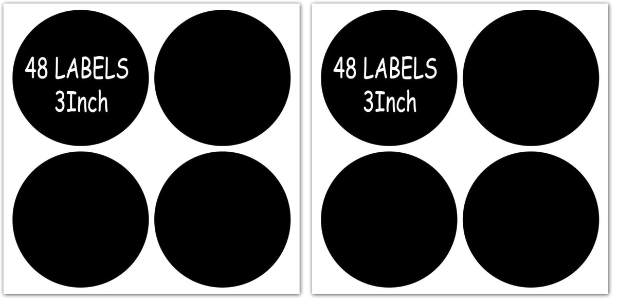 3" inch Round Chalkboard Labels - Reusable Round Chalkboard Stickers Pantry and Storage Stickers for Jars, Spice,Parties, Craft Rooms, Weddings and Organize Your Home & Kitchen-48PCS (Pack of 2) 3 inch (Pack of 2)