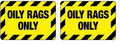 Oily Rags Only Safety & Compliance - OSHA & ANSI Compliant Chemical Hazard & Chemical Warning Metal Tin Sign - 8x12 Inch (Pack of 2) 8"x12"/20cm x 30cm (Pack of 2)