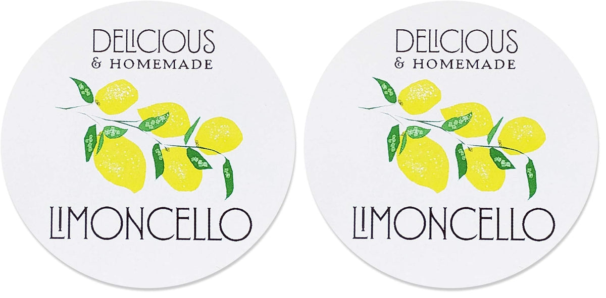 Limoncello Labels Delicious & Homemade - 2" Round - 12 / Package (Pack of 2) 2 inch (Pack of 2)