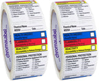 ChromaLabel industrial write-in labels, 1.50 x 2.50 inches, 250 stickers per roll, pack of 2, for labeling applications