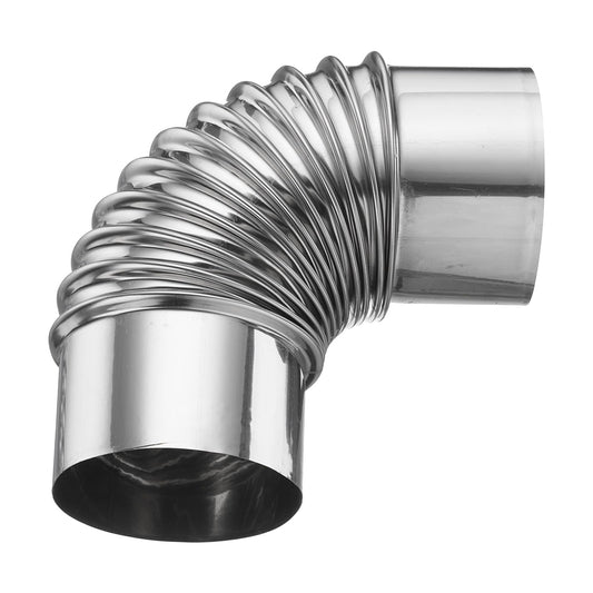 PATIKIL 80mm 90 Degree Stove Pipe, Stainless Steel Tent Elbow Stove Chimney Pipe Flue Extension with Aluminum Foil Tape for Camping Stove Vent Water Heater Smoke Exhaust 80mm/3.15inch