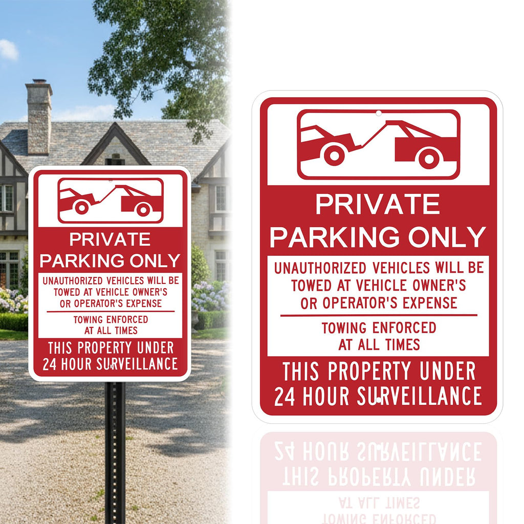 Zonon 1 Pack Private Parking Only Sign, 18" x 24"