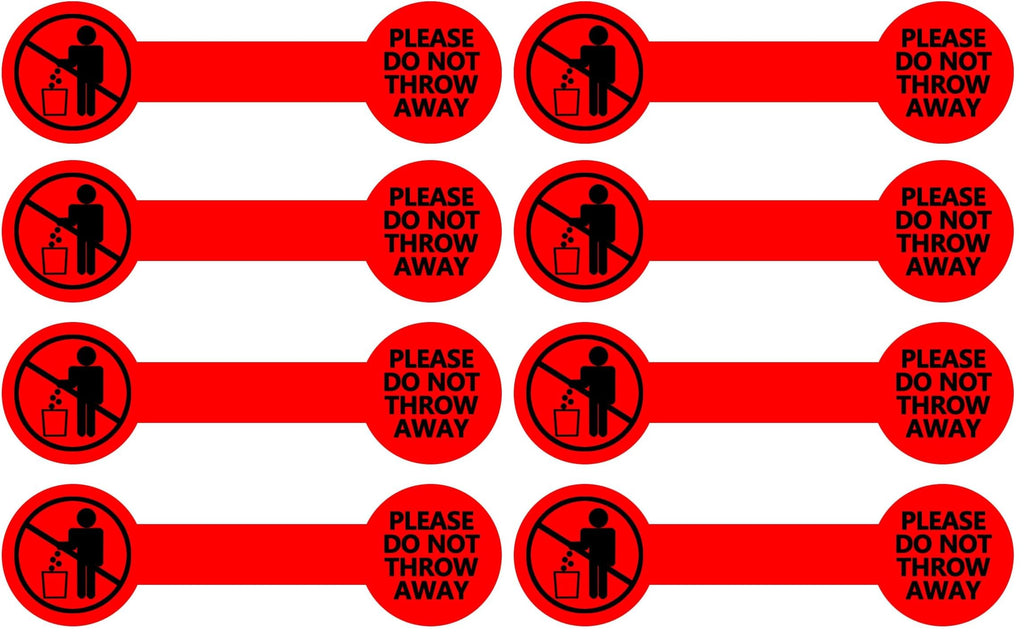Top label Please Do Not Throw Away Stickers,Permanent Adhesive Sticker,300 Pcs Per Roll (Pack of 2)