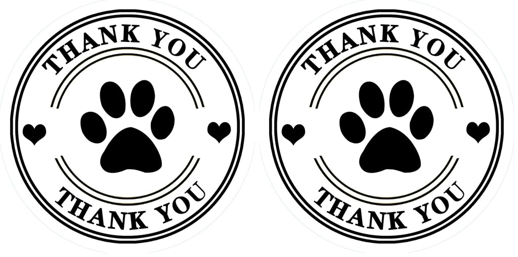 500 Pet Black Footprints Thank You Labels per Roll,Puppy Paw Stickers for Cookie Bag,Gift Box (Pack of 2) small (Pack of 2)