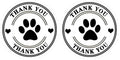 500 Pet Black Footprints Thank You Labels per Roll,Puppy Paw Stickers for Cookie Bag,Gift Box (Pack of 2) small (Pack of 2)