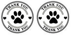 500 Pet Black Footprints Thank You Labels per Roll,Puppy Paw Stickers for Cookie Bag,Gift Box (Pack of 2) small (Pack of 2)